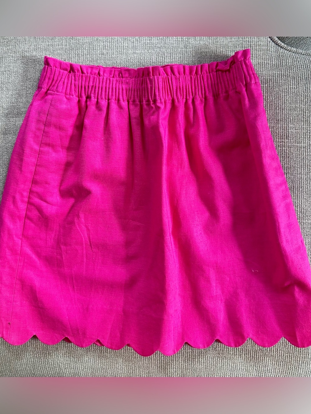 J crew Women’s Scalloped Hem Mini Skirt in Bright Fuchsia